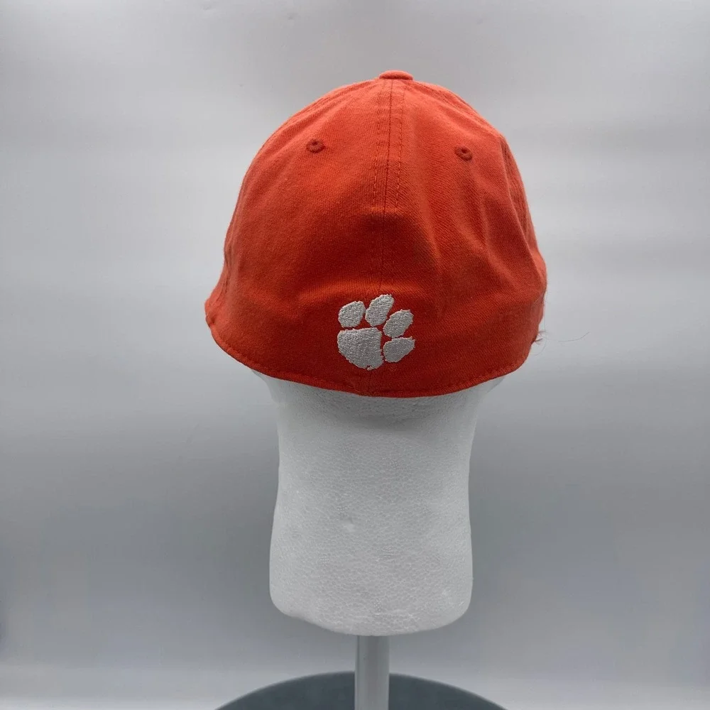 Top of the World Clemson Tigers One-Fit Orange Plaid C Logo Stretch Hat OSFA Cap